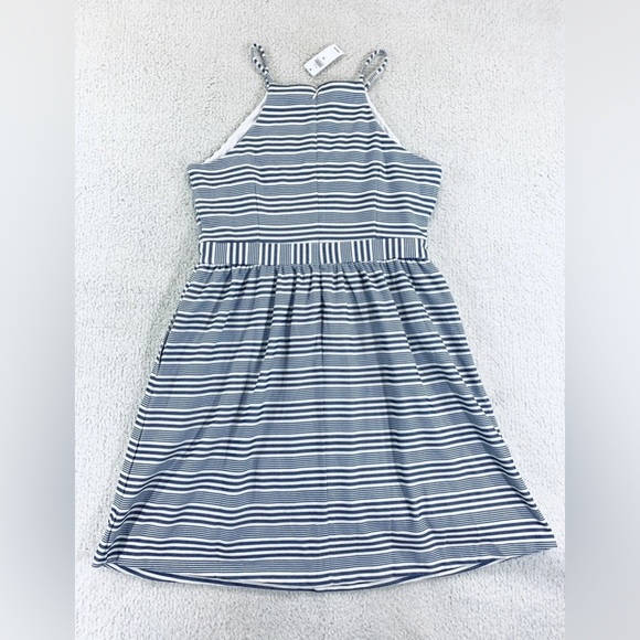 Banana Republic Womens Stripe A-Line Halter Dress with Pockets Size 2, 4, 4P NWT - Picture 3 of 6